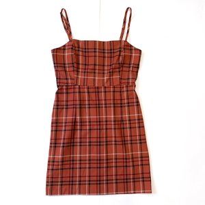 Forever 21 Plaid Square Neck  Mini Dress Small